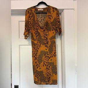 Stella McCartney, leopard cowl neck slinky dress
